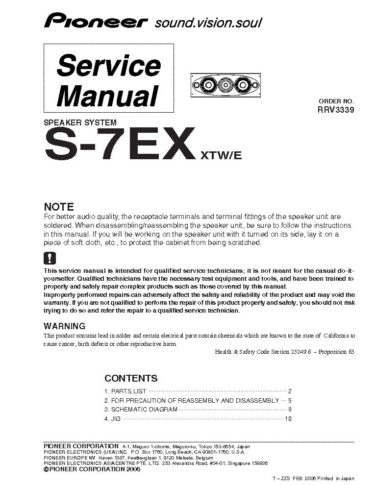 PIONEER S-7EX SM service manual (1st page)