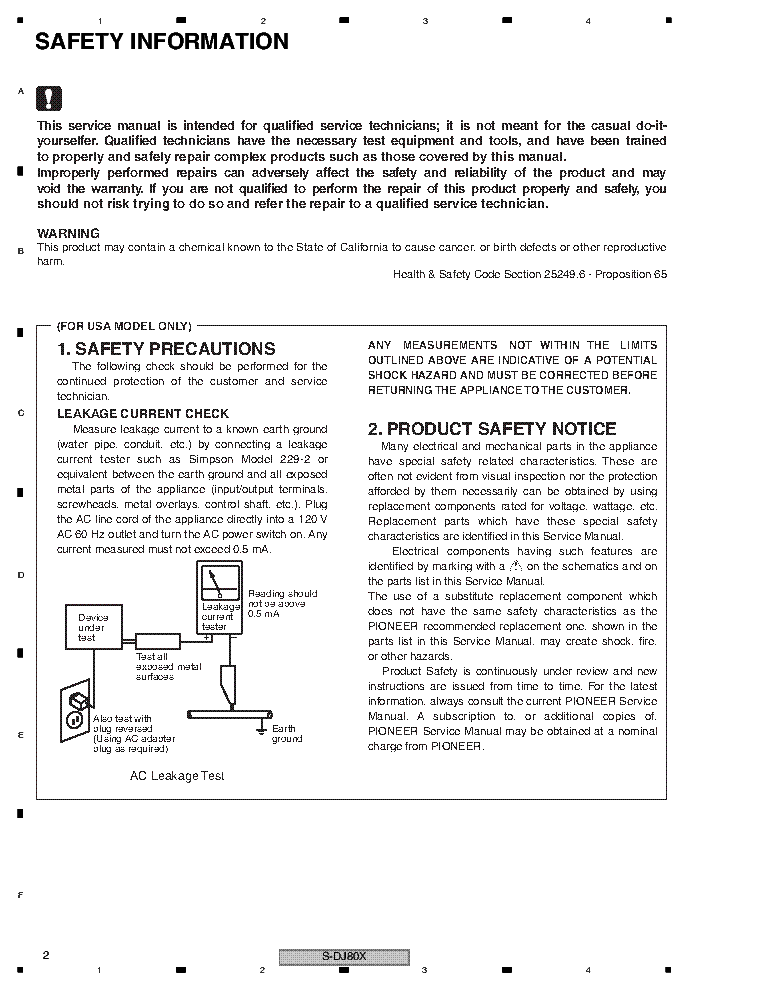 PIONEER S-DJ80X S-DJ60X S-DJ50X-W SM service manual (2nd page)