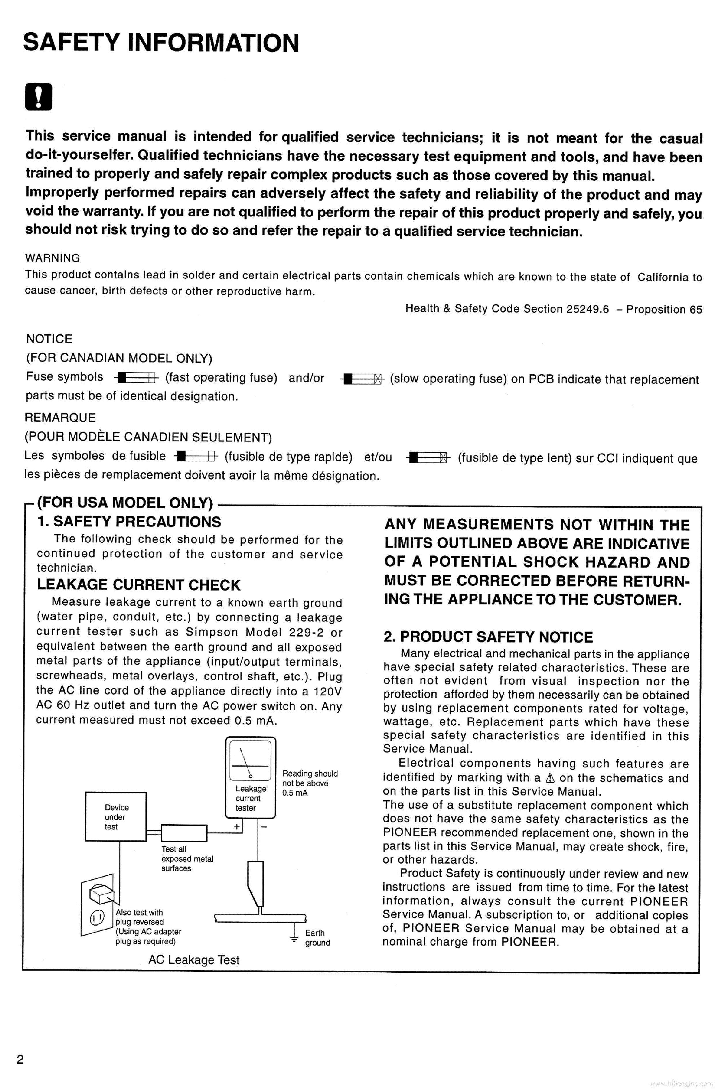 PIONEER S-DV1000SW RRV2692 service manual (2nd page)