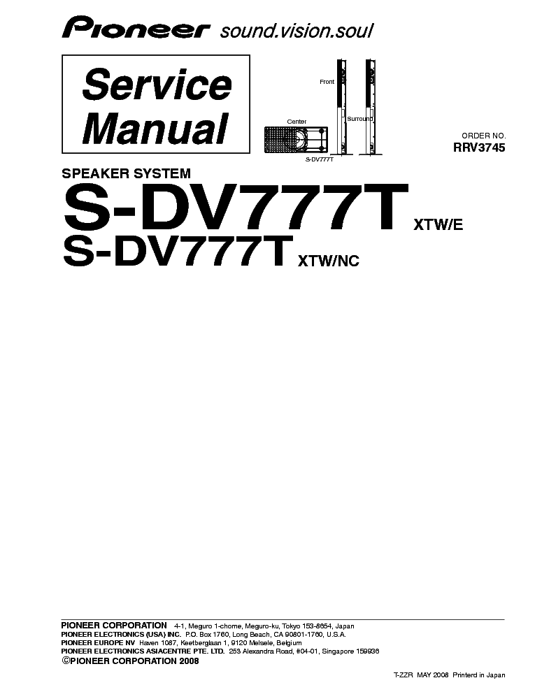 PIONEER S-DV777T SM service manual (1st page)