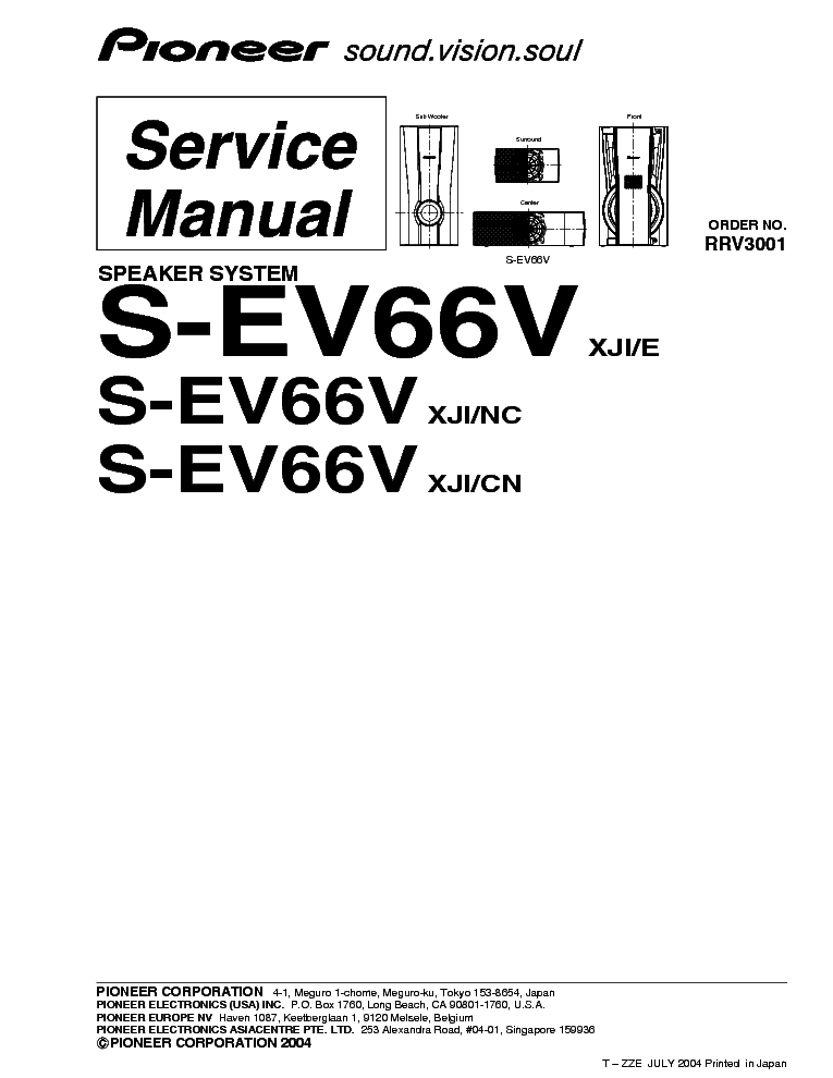 PIONEER S-EV66V SM service manual (1st page)