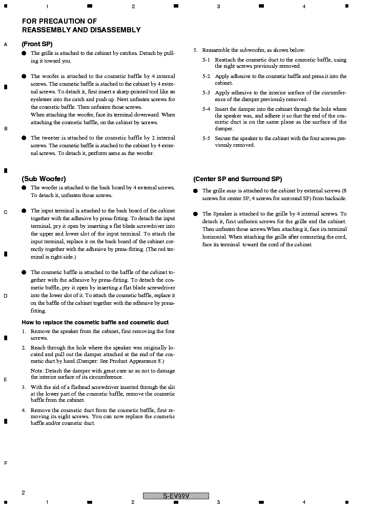 PIONEER S-EV99V SM service manual (2nd page)
