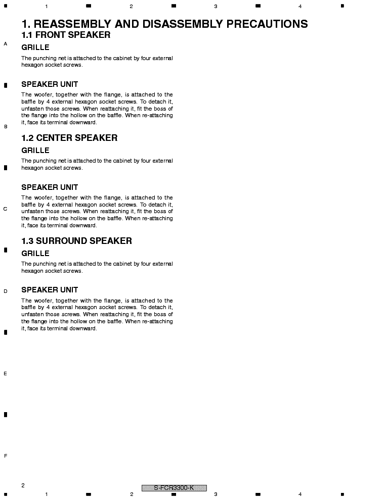 PIONEER S-FCR330-K service manual (2nd page)
