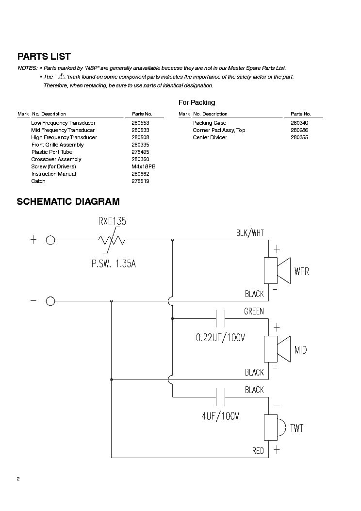PIONEER S-H253B-K SM service manual (2nd page)