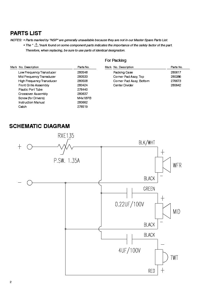 PIONEER S-H353F-K SM service manual (2nd page)