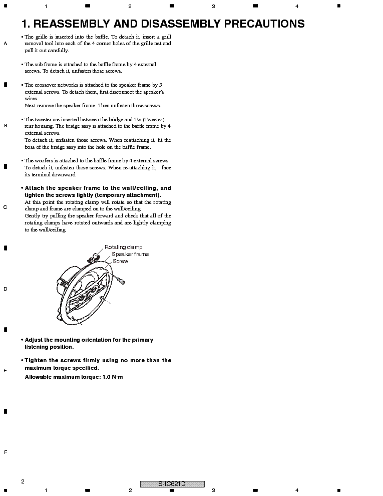PIONEER S-IC621D 821D SM service manual (2nd page)