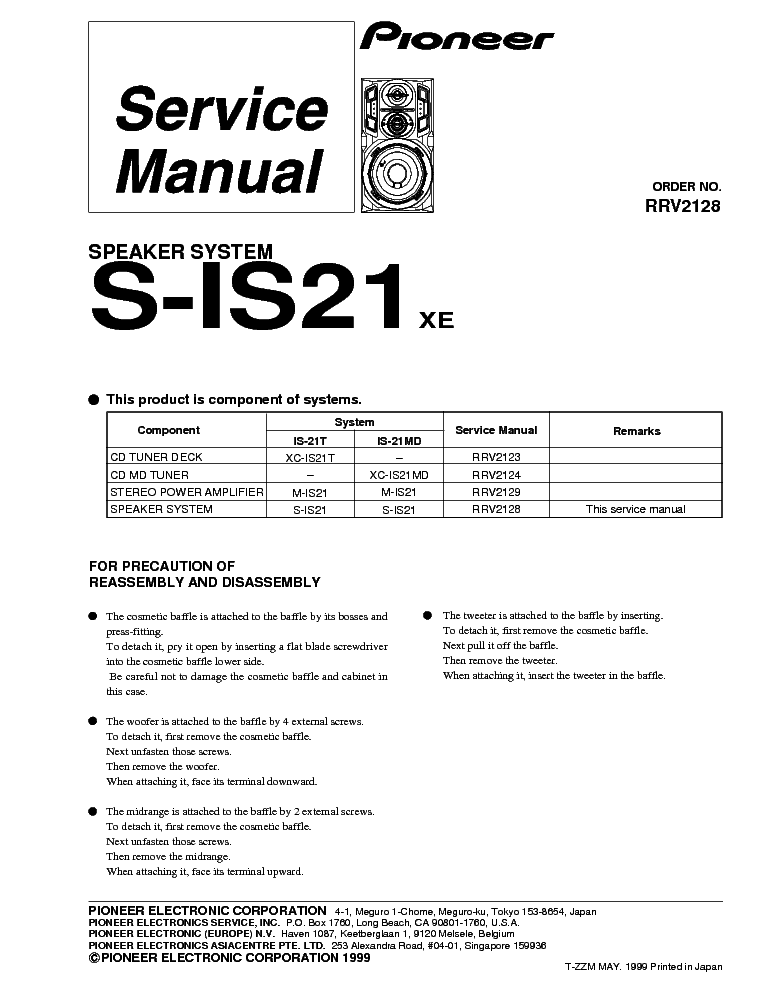 PIONEER S-IS21-XE SM service manual (1st page)