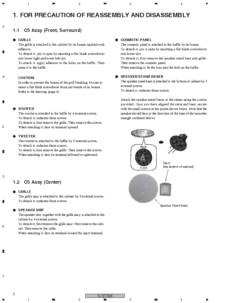 PIONEER S-ST606 SM service manual (2nd page)