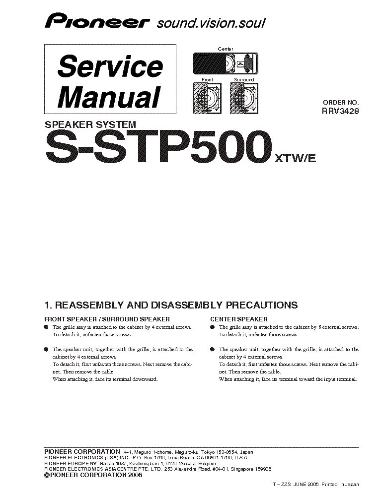 PIONEER S-STP500 SM service manual (1st page)