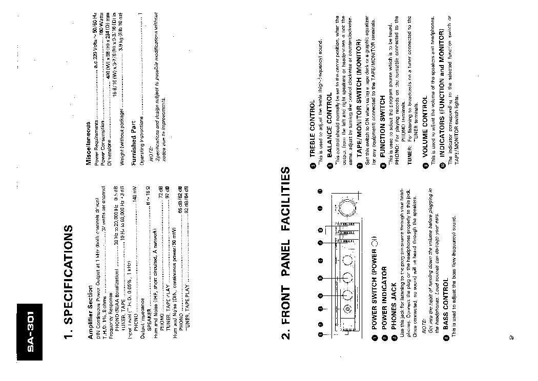 PIONEER SA-301 SM service manual (2nd page)