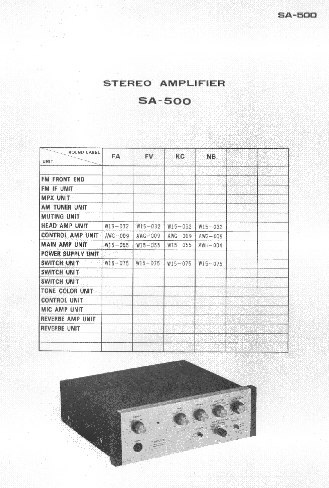PIONEER SA-500 SCH service manual (1st page)