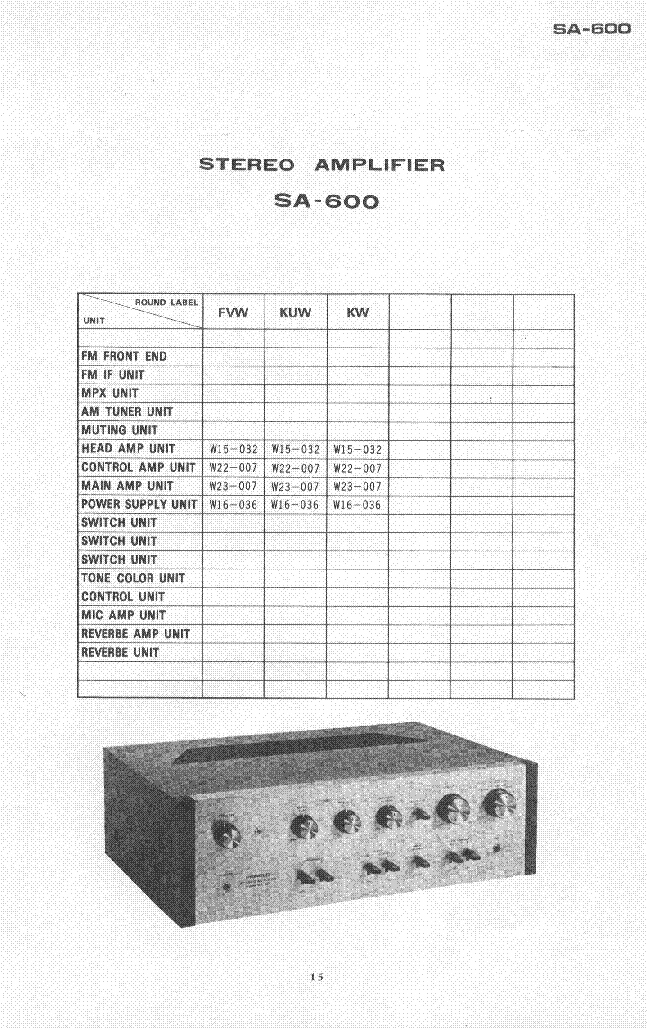 PIONEER SA-600 SCH service manual (1st page)