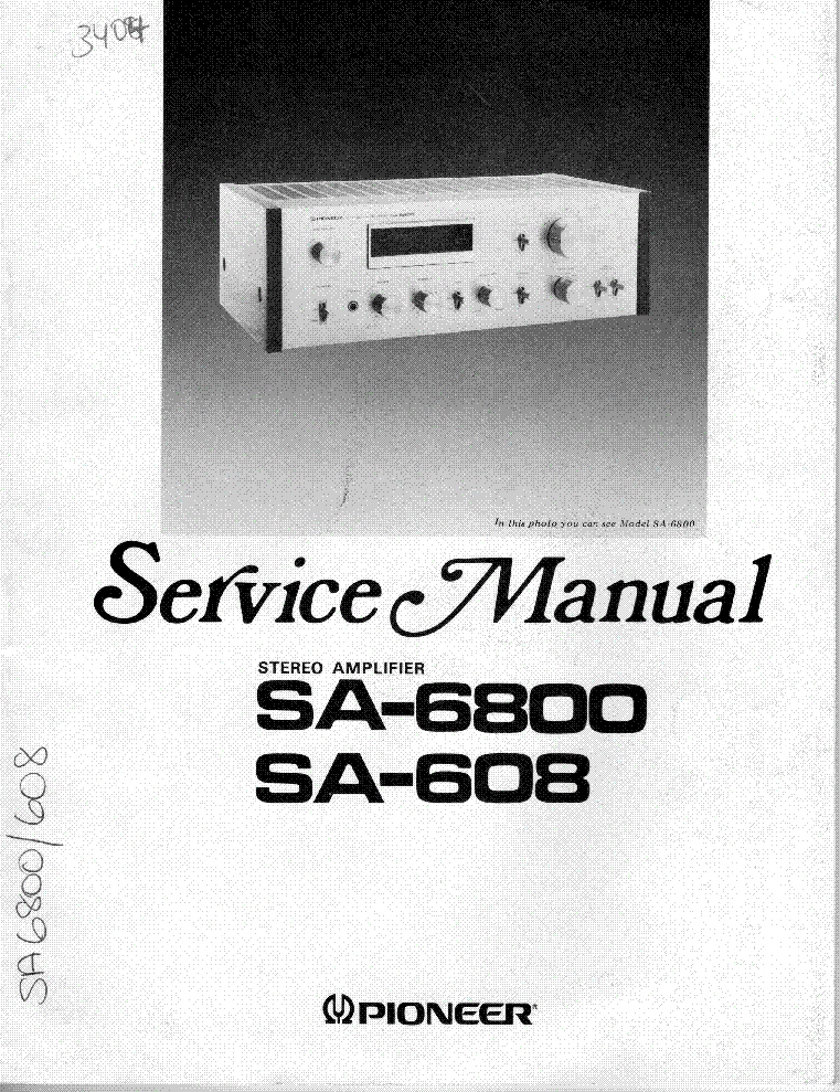 PIONEER SA-608 SA-6800 SERVICE MANUAL service manual (1st page)