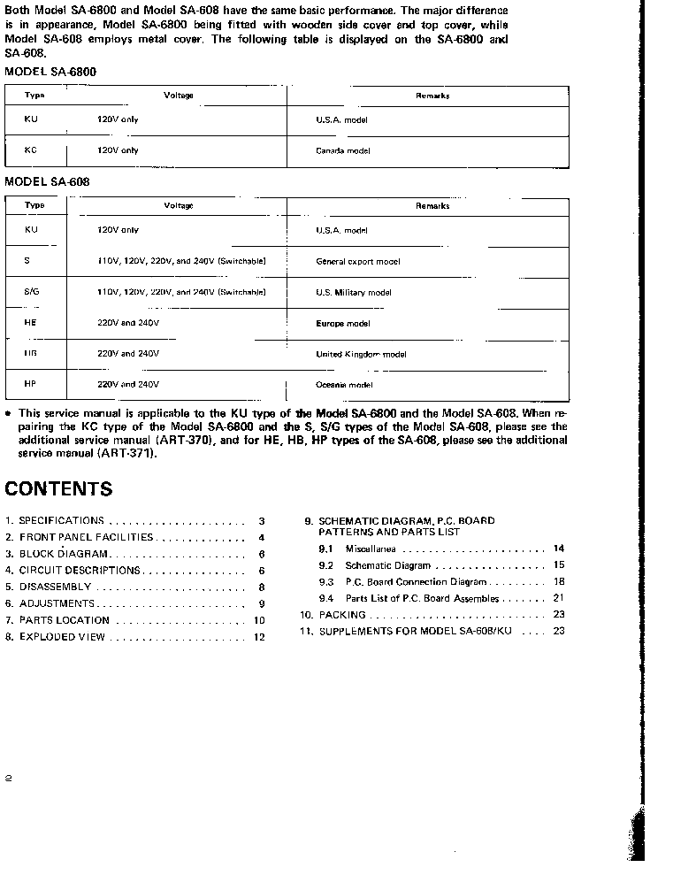 PIONEER SA-608 SA-6800 SERVICE MANUAL service manual (2nd page)