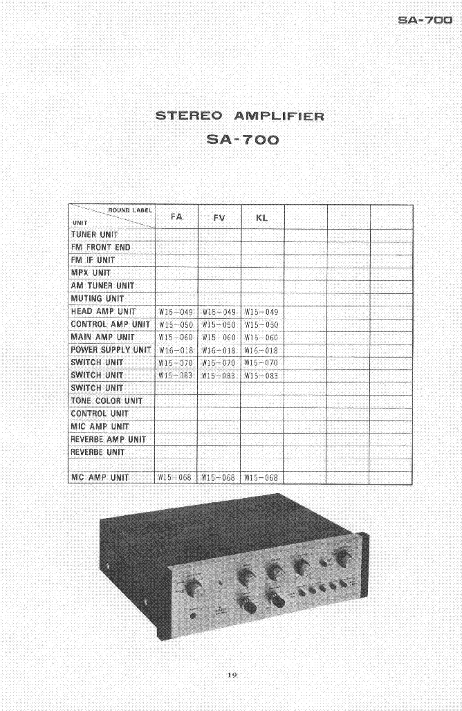 PIONEER SA-700 SCH service manual (1st page)
