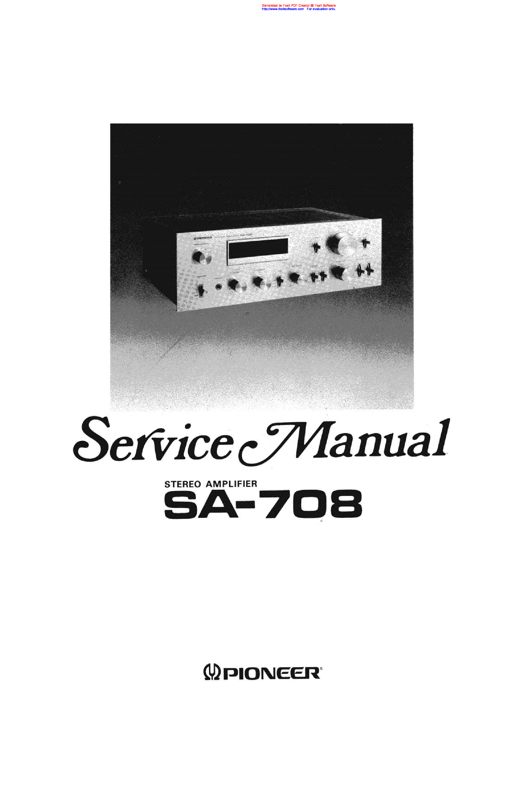 PIONEER SA-708 SCH 2 service manual (1st page)