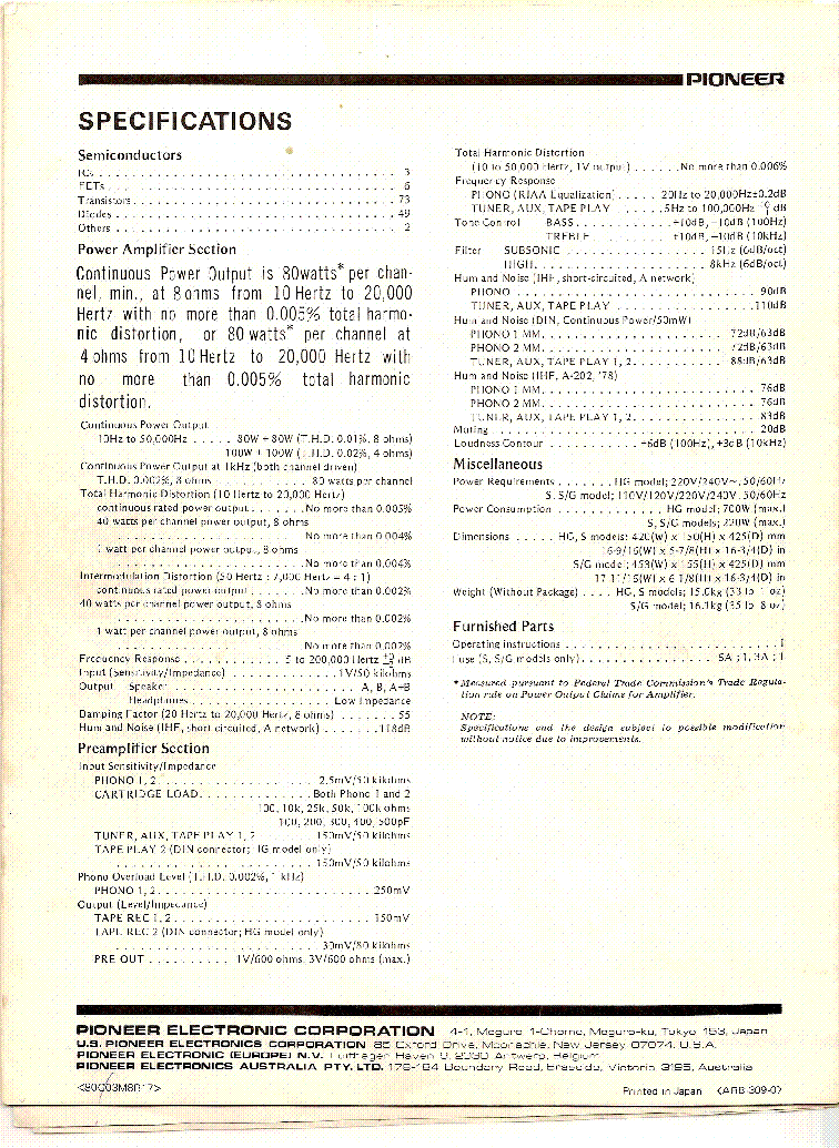 PIONEER SA-8800 SCH service manual (2nd page)