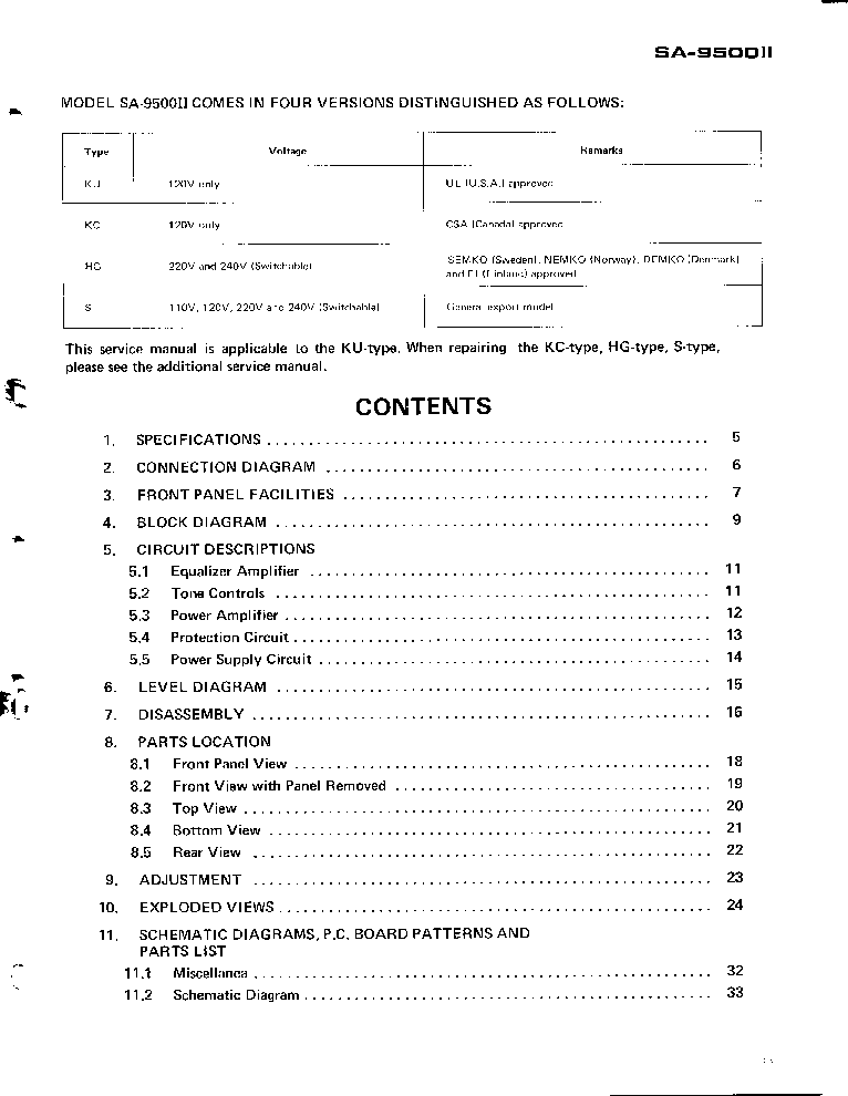 PIONEER SA-9500II service manual (2nd page)