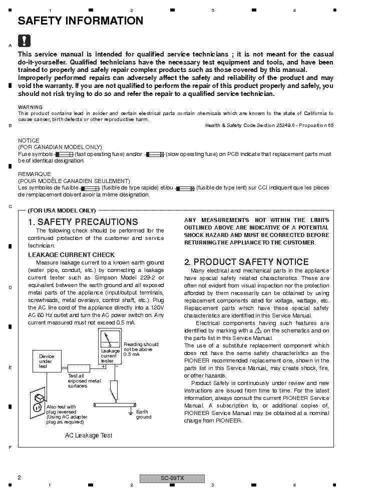 PIONEER SC-09TX SM 2 service manual (2nd page)