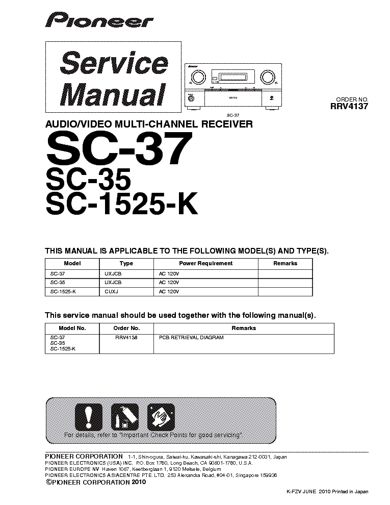 PIONEER SC-35 37 1525-K SM service manual (1st page)
