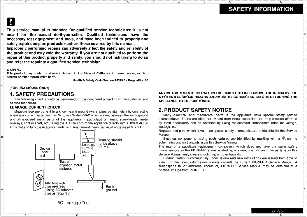 PIONEER SC-95 SC-LX59-K SC-LX59-S ARP4003 service manual (2nd page)