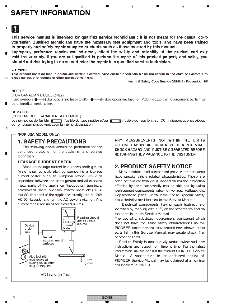 Service Manual-Anleitung für Pioneer SC-99,SC-97,SC-LX89,SC-LX79 