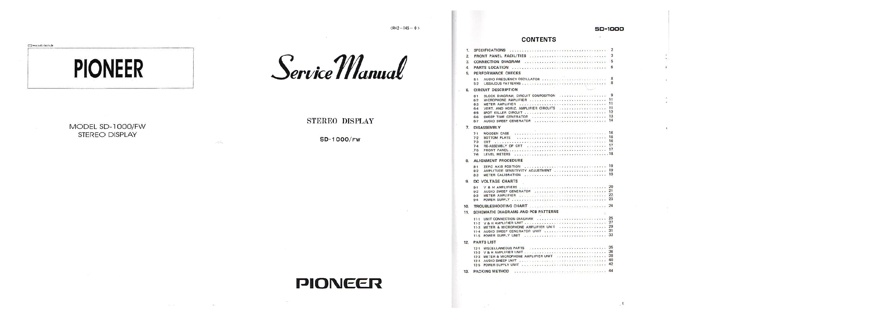 PIONEER SD-1000 SM service manual (1st page)