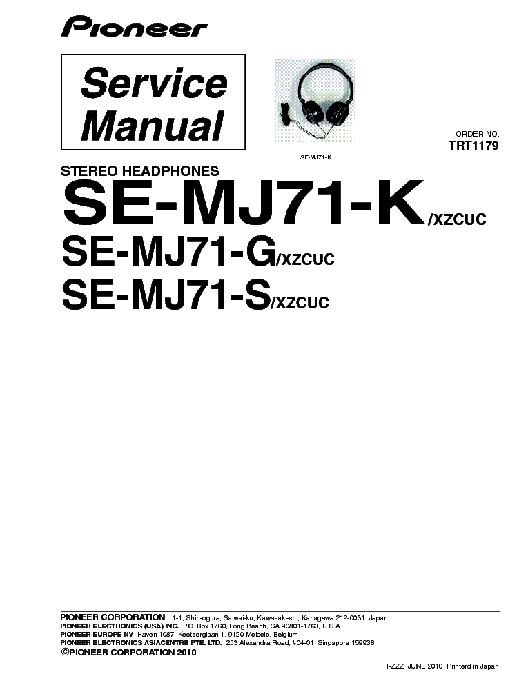 PIONEER SE-MJ71-G K S SM service manual (1st page)