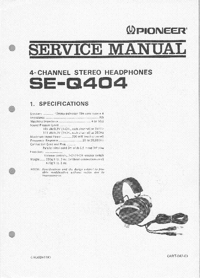 PIONEER SE-Q404 SM service manual (1st page)