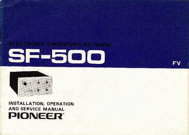 PIONEER SF-500 R12-0880 SM service manual (1st page)