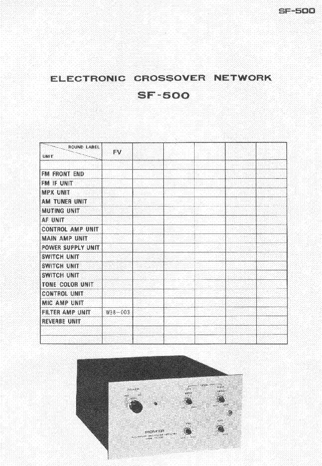 PIONEER SF-500 SCH service manual (1st page)