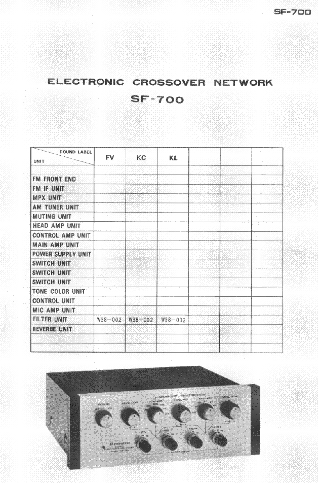 PIONEER SF-700 SCH service manual (1st page)