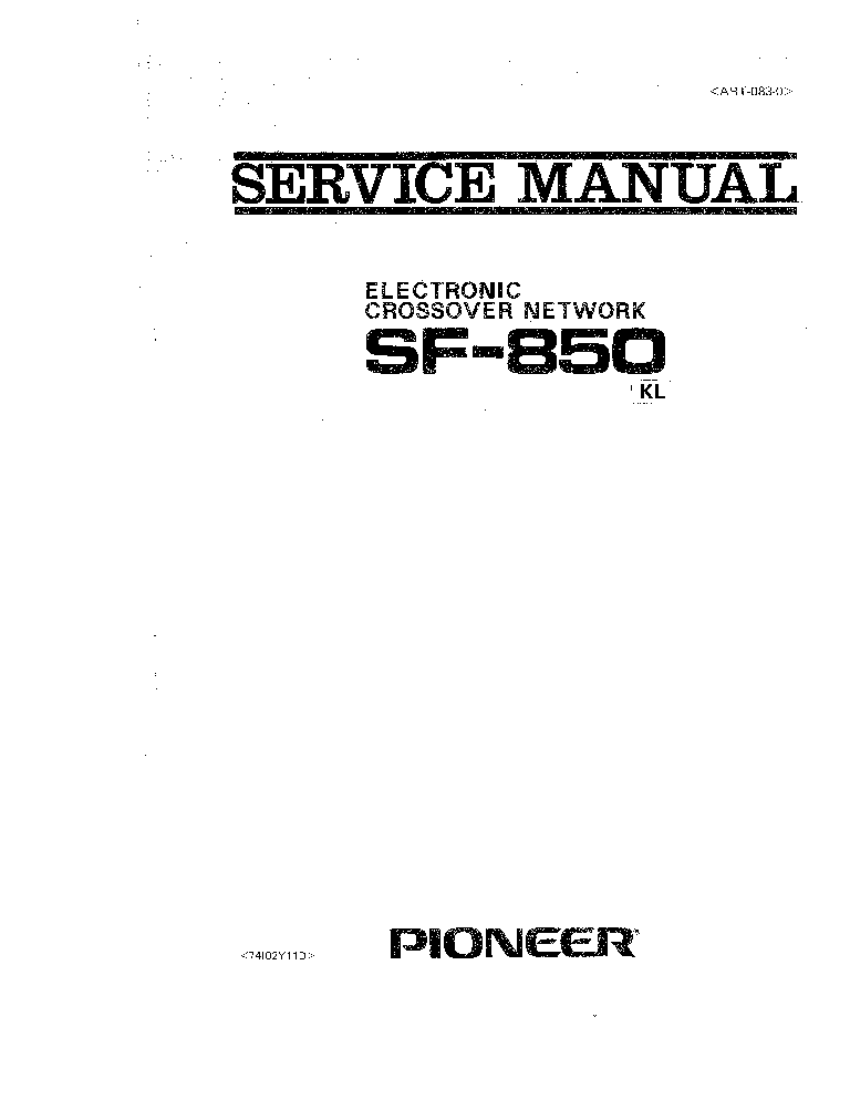 PIONEER SF-850 ART0830 SM service manual (1st page)