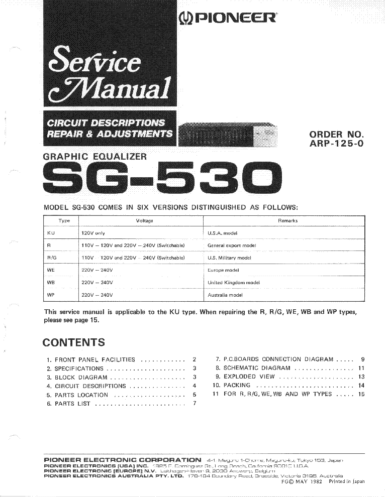 PIONEER SG-530 SM service manual (1st page)