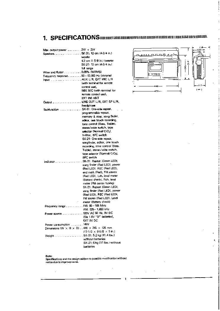 PIONEER SK-21 SK-31 service manual (2nd page)