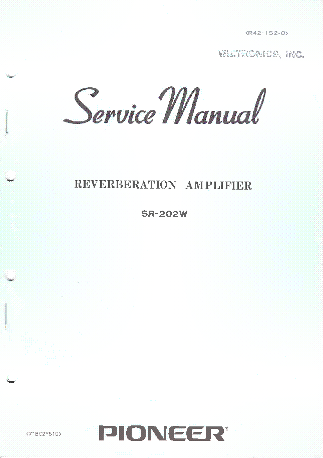 PIONEER SR-202W R42-1520 SM service manual (1st page)