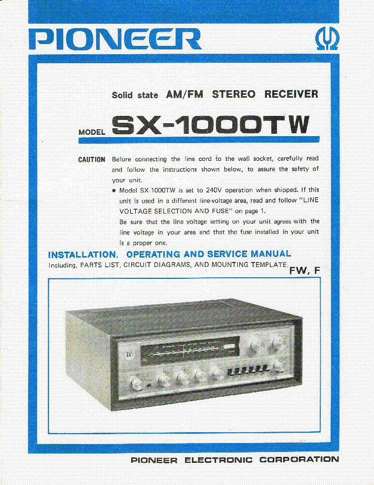 PIONEER SX-1000TW SM service manual (1st page)