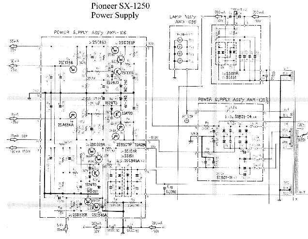 PIONEER SX-1250 POWER-SECTION SCH service manual (1st page)