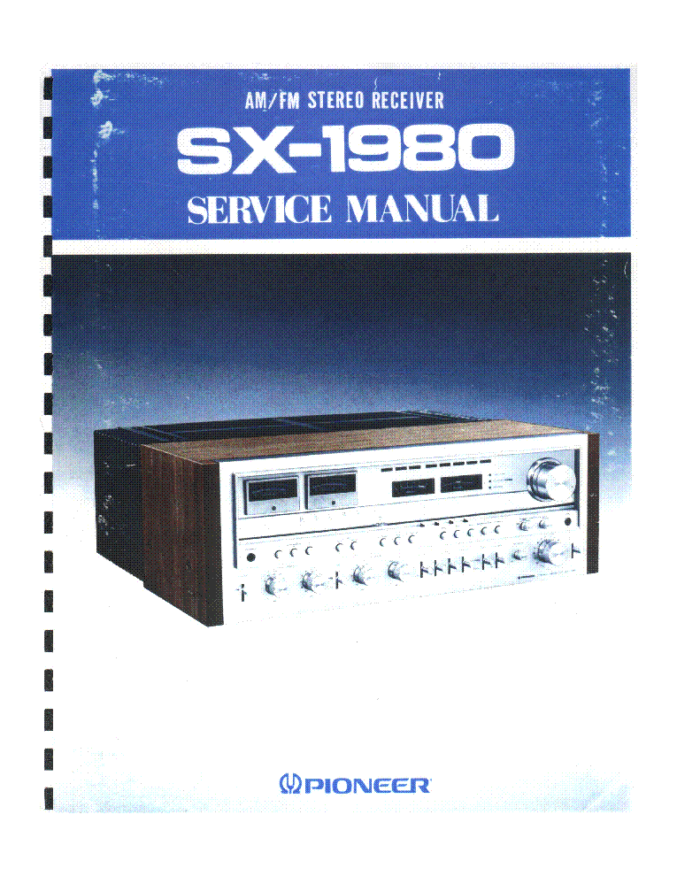 PIONEER SX1980 RECEIVER   COMPLETE SERVICE MANUAL 
