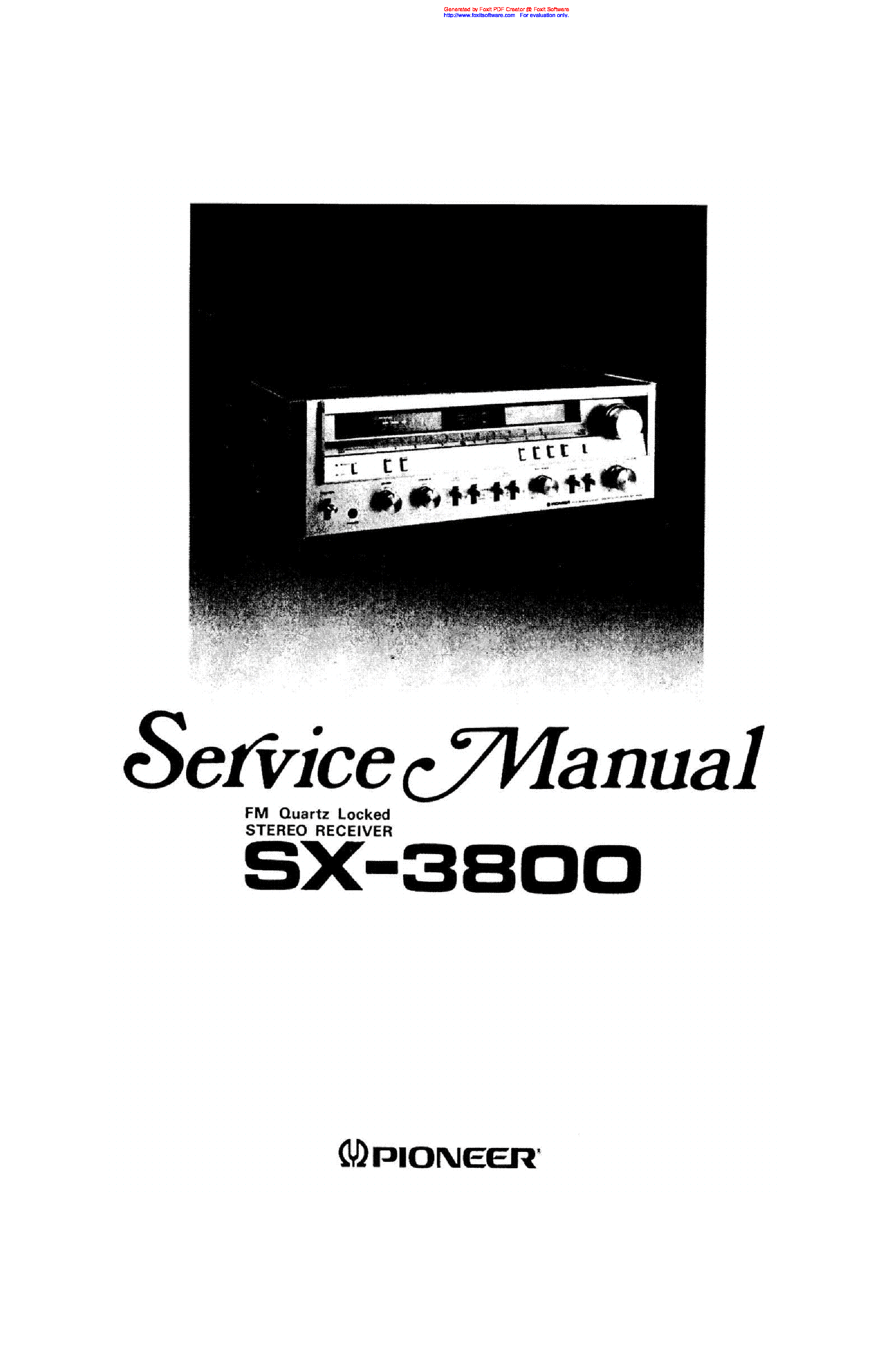 PIONEER SX-3800 SM NO-SCH service manual (1st page)