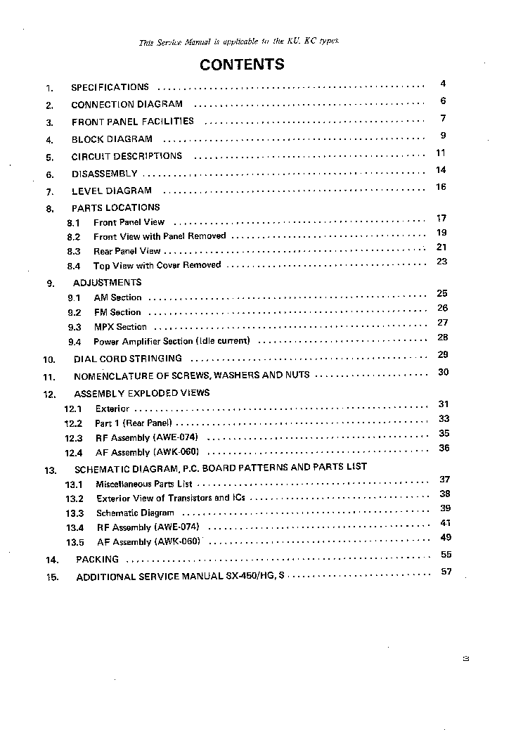 PIONEER SX-450 SM service manual (2nd page)