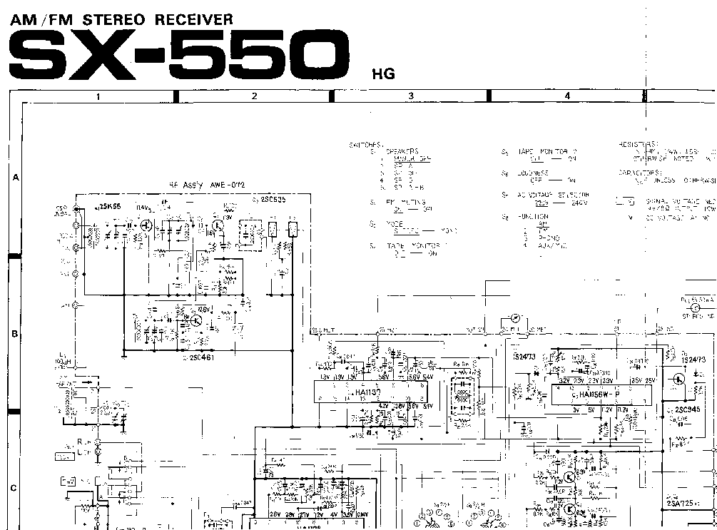 PIONEER SX-550 SCH2 service manual (1st page)