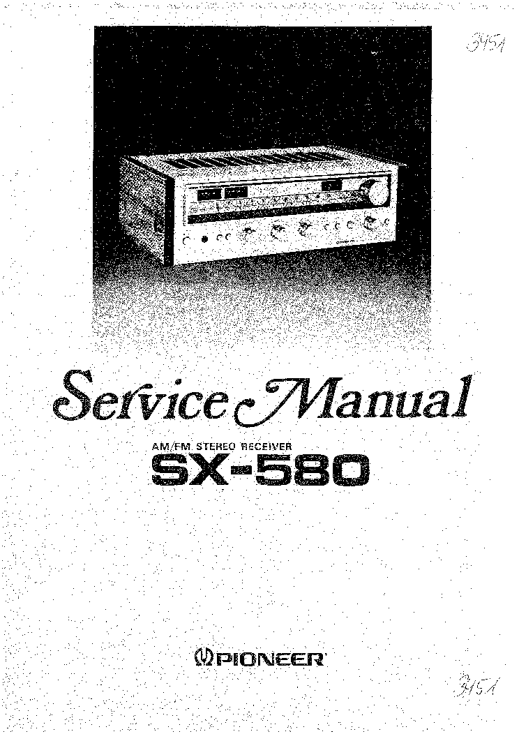 PIONEER SX-580 SM 2 service manual (1st page)