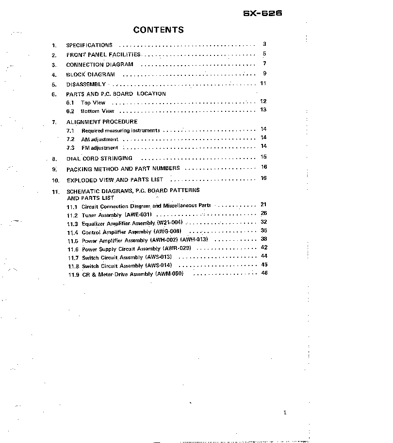 PIONEER SX-626 ART0270 SM 1973 service manual (2nd page)