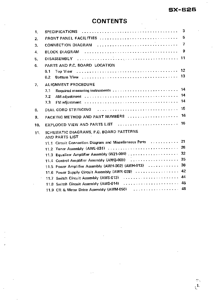 PIONEER SX-626 SM 3 service manual (2nd page)