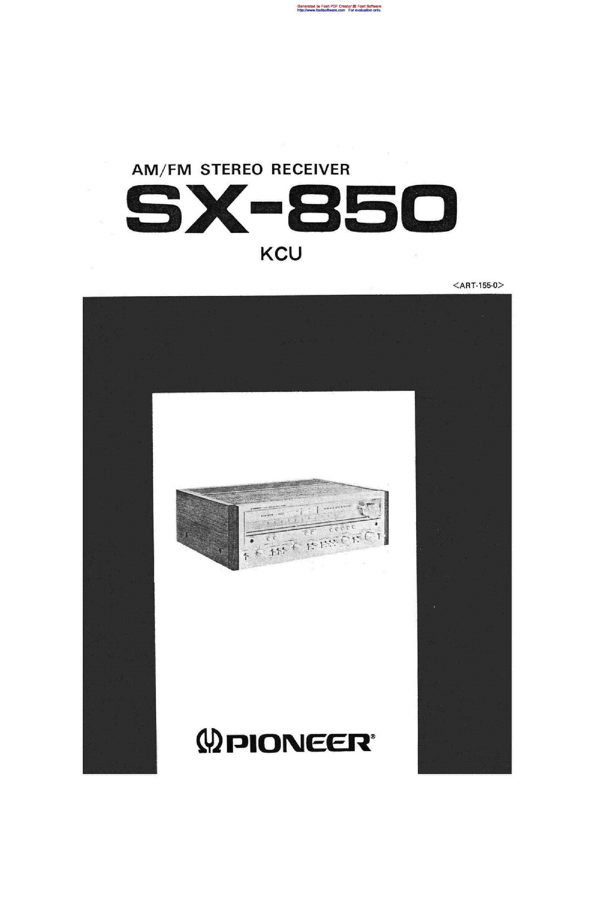 PIONEER SX-850 SM service manual (1st page)