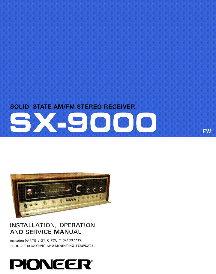 PIONEER SX-9000 service manual (1st page)