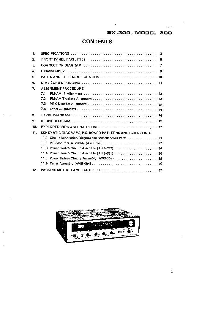 PIONEER SX300 service manual (2nd page)