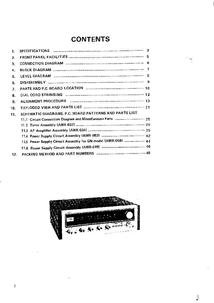 PIONEER SX434 service manual (2nd page)