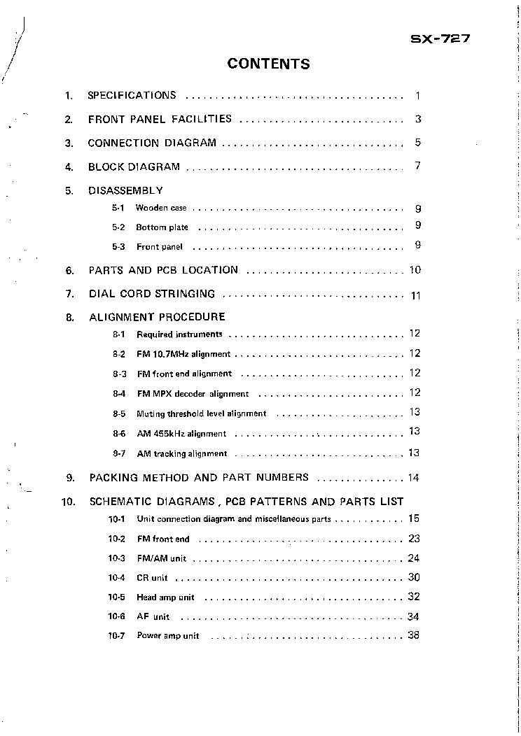 PIONEER SX727 service manual (2nd page)